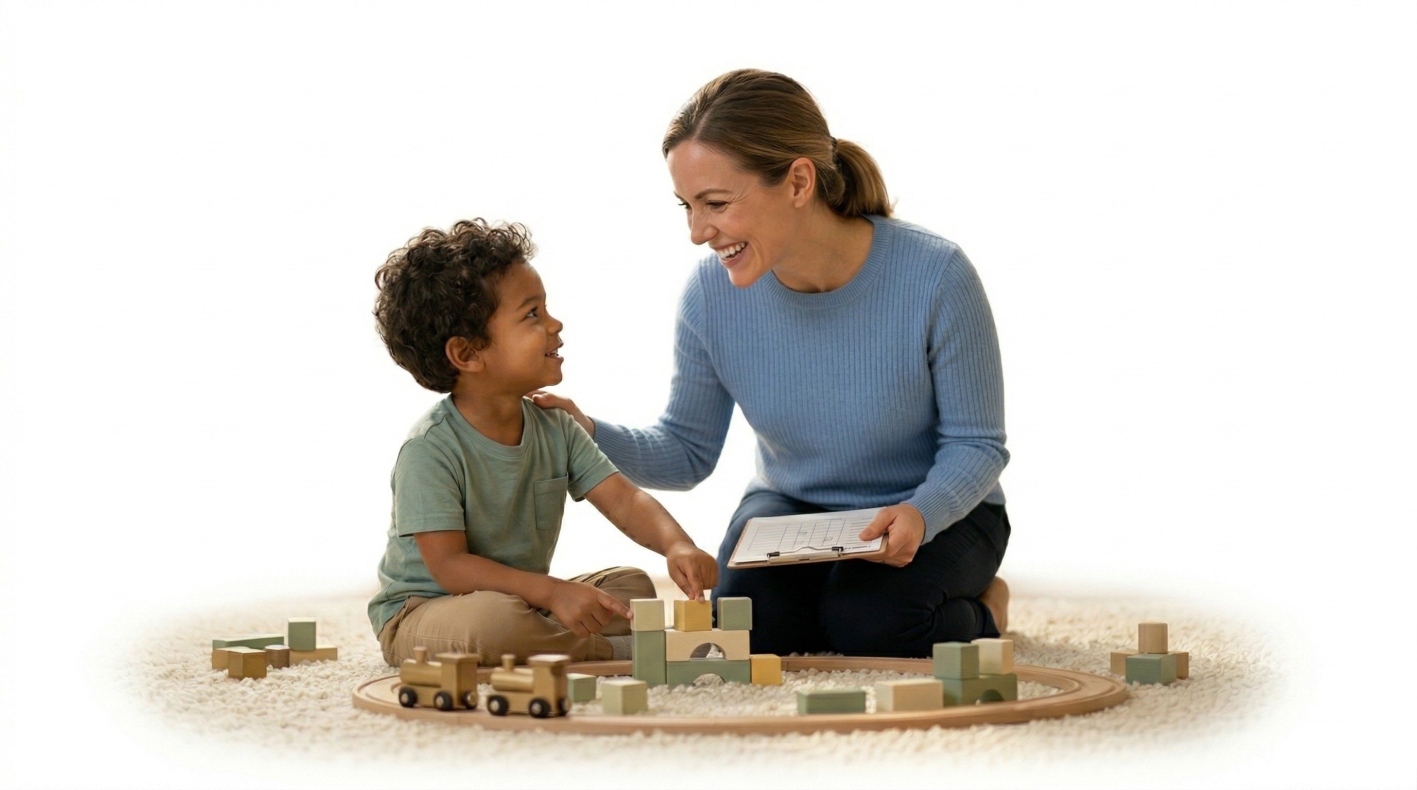 BCBA therapist working one-on-one with a child